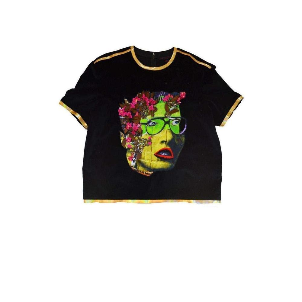 Manish Arora - Face Painted Front Velvet Top - FR 38
